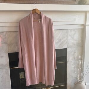 Leith Pink Open-Front Sweater